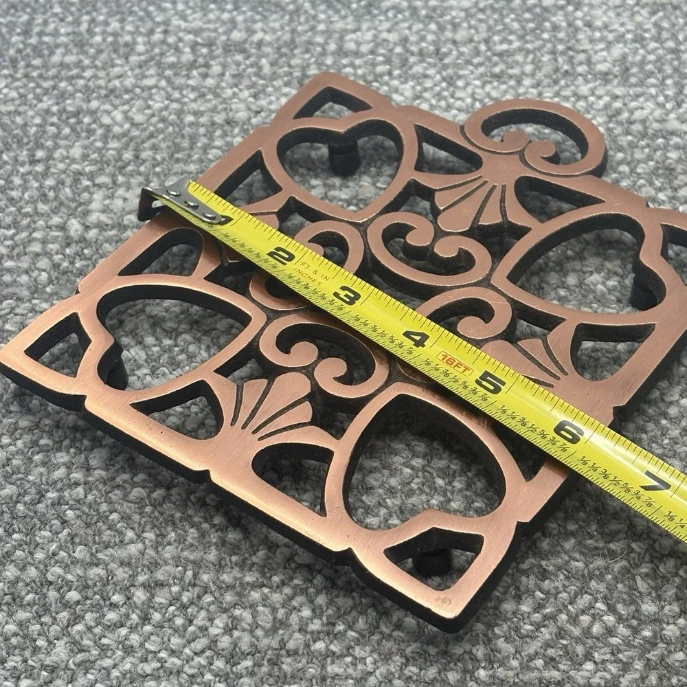 Pampered Chef 2008 Retired Trivet Round Up From The Heart Metal Pot Holder Stove